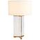 Y Antique Brass and Clear Crystal Table Lamp