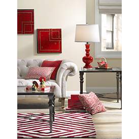 Image1 of Color Plus Apothecary 30" Cherry Tomato Red Table Lamp in scene