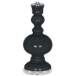 Black of Night Apothecary Table Lamp w/ Black Gold Beading Shade