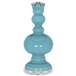 Color Plus Apothecary 30&quot; Rose Bouquet Nautilus Blue Table Lamp