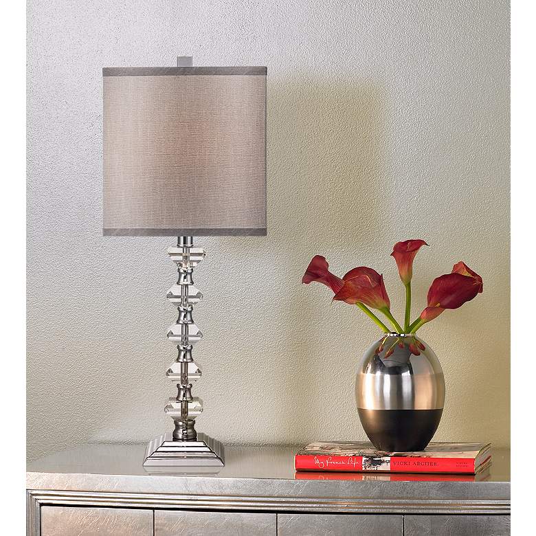 Deco Collection Colonnade Crystal Table Lamp in scene