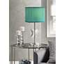 360 Lighting Clara Crystal and Teal Blue Shade Accent Table Lamp in scene