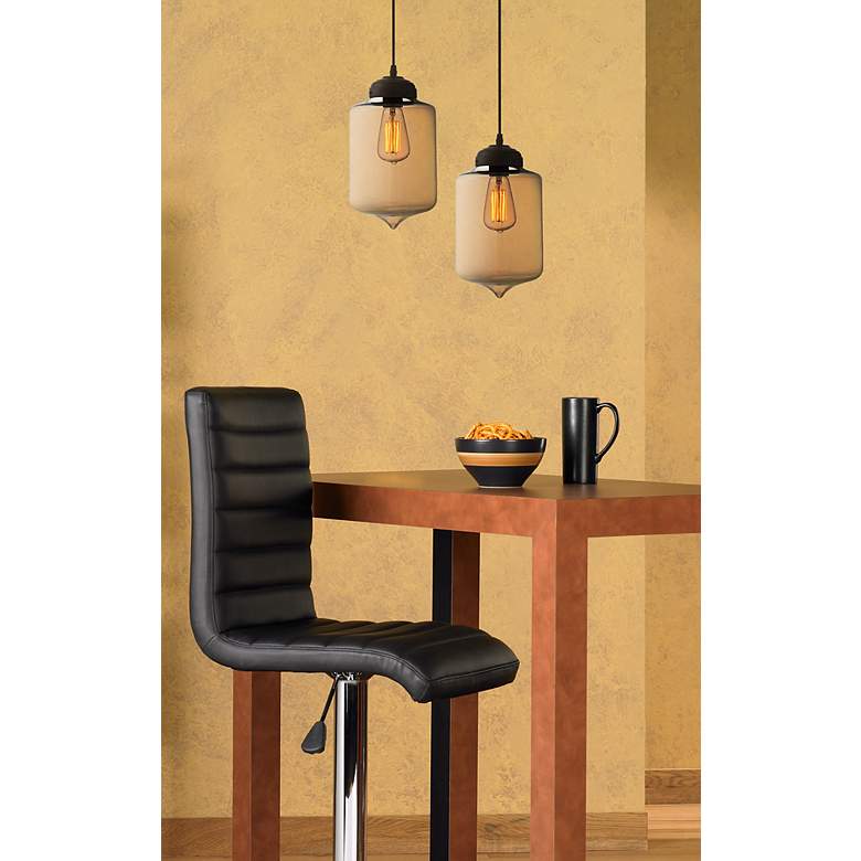 Image 1 Possini Euro Design Calico 7" Wide Amber Glass Mini Pendant in scene