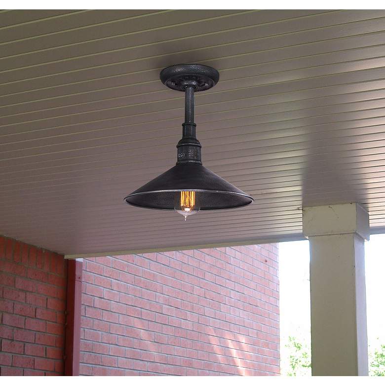 Image 1 Toledo Collection 6 3/4" High Silver Outdoor Hanging Light in scene