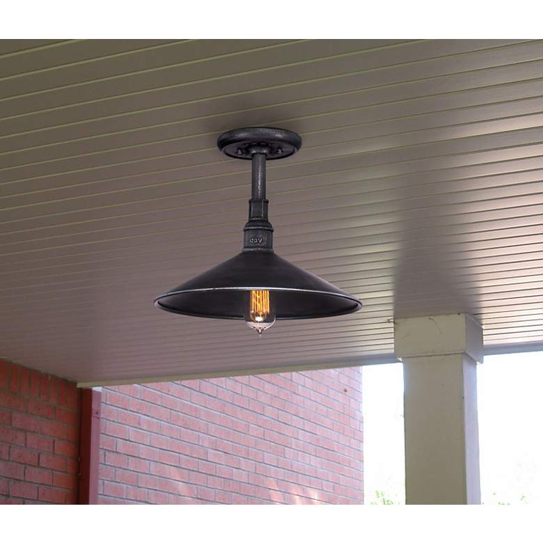 Image 1 Toledo Collection 10 1/2" High Silver Outdoor Hanging Light in scene