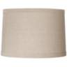 Goldenrod Natural Linen Drum Shade Wexler Table Lamp