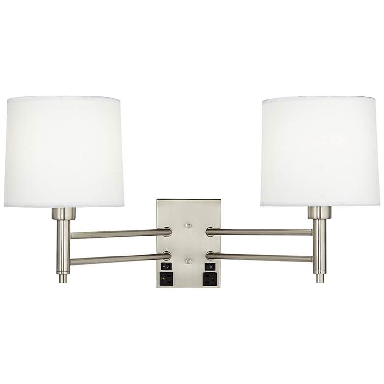 Image 1 Y8897 - Headboard Mounted Lamp w/ metal extended fixed arms