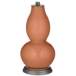 Baked Clay Double Gourd Table Lamp with Vine Lace Trim