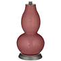Toile Red Double Gourd Table Lamp with Vine Lace Trim