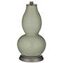 Evergreen Fog Double Gourd Table Lamp with Vine Lace Trim