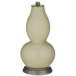 Sage Double Gourd Table Lamp with Vine Lace Trim