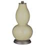 Sage Double Gourd Table Lamp with Vine Lace Trim