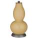 Empire Gold Double Gourd Table Lamp with Vine Lace Trim
