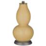 Empire Gold Double Gourd Table Lamp with Vine Lace Trim