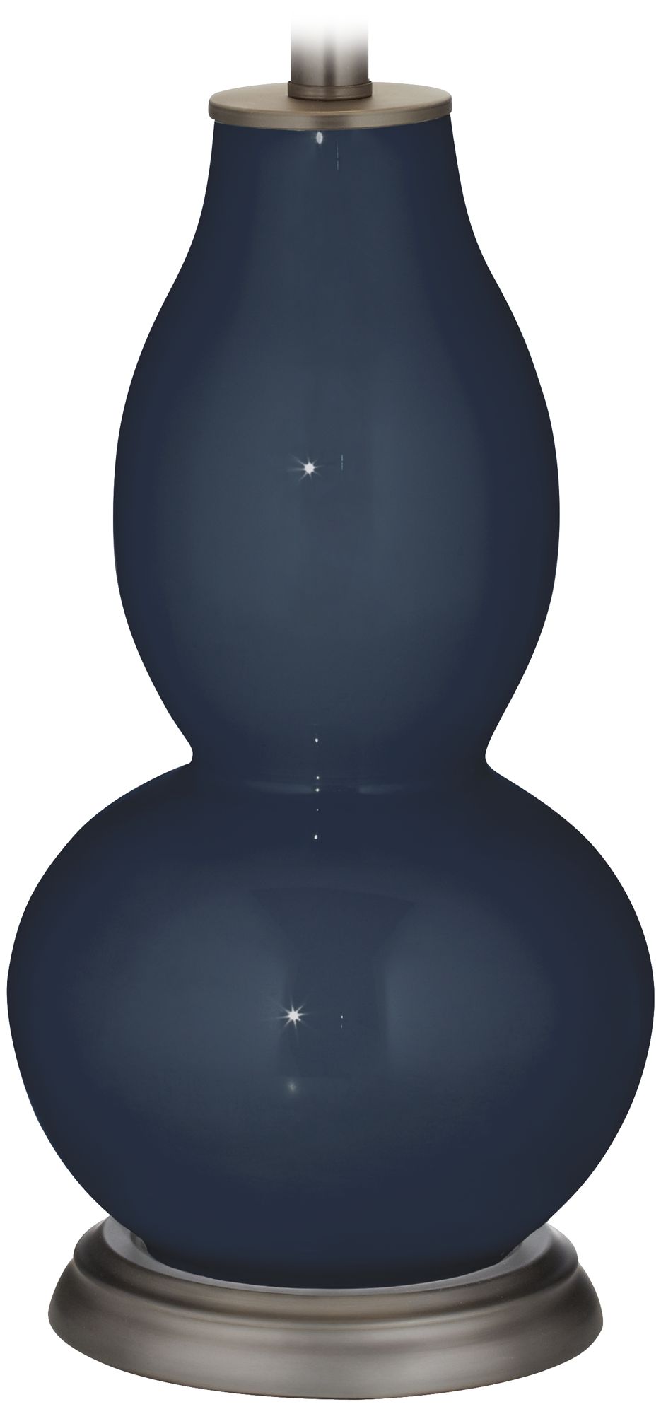 Color Plus Double Gourd 28 3/4" High Naval Blue Table Lamp