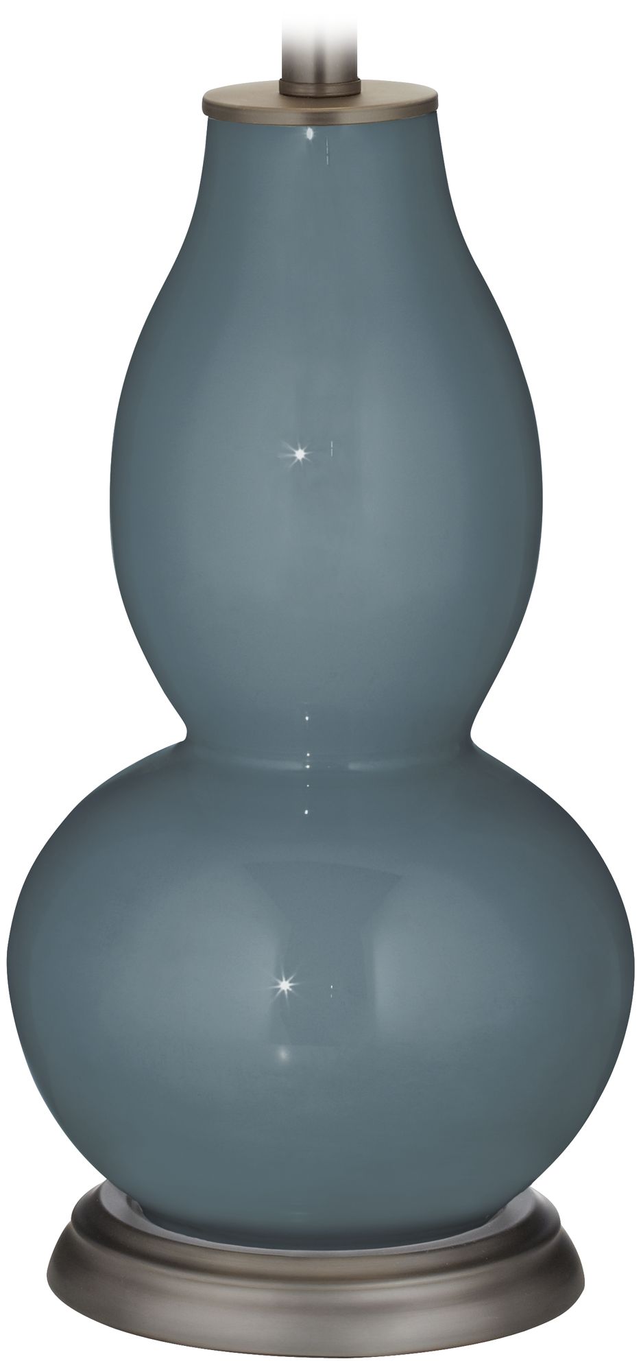 Color Plus Double Gourd 28 3/4" Smoky Blue Table Lamp