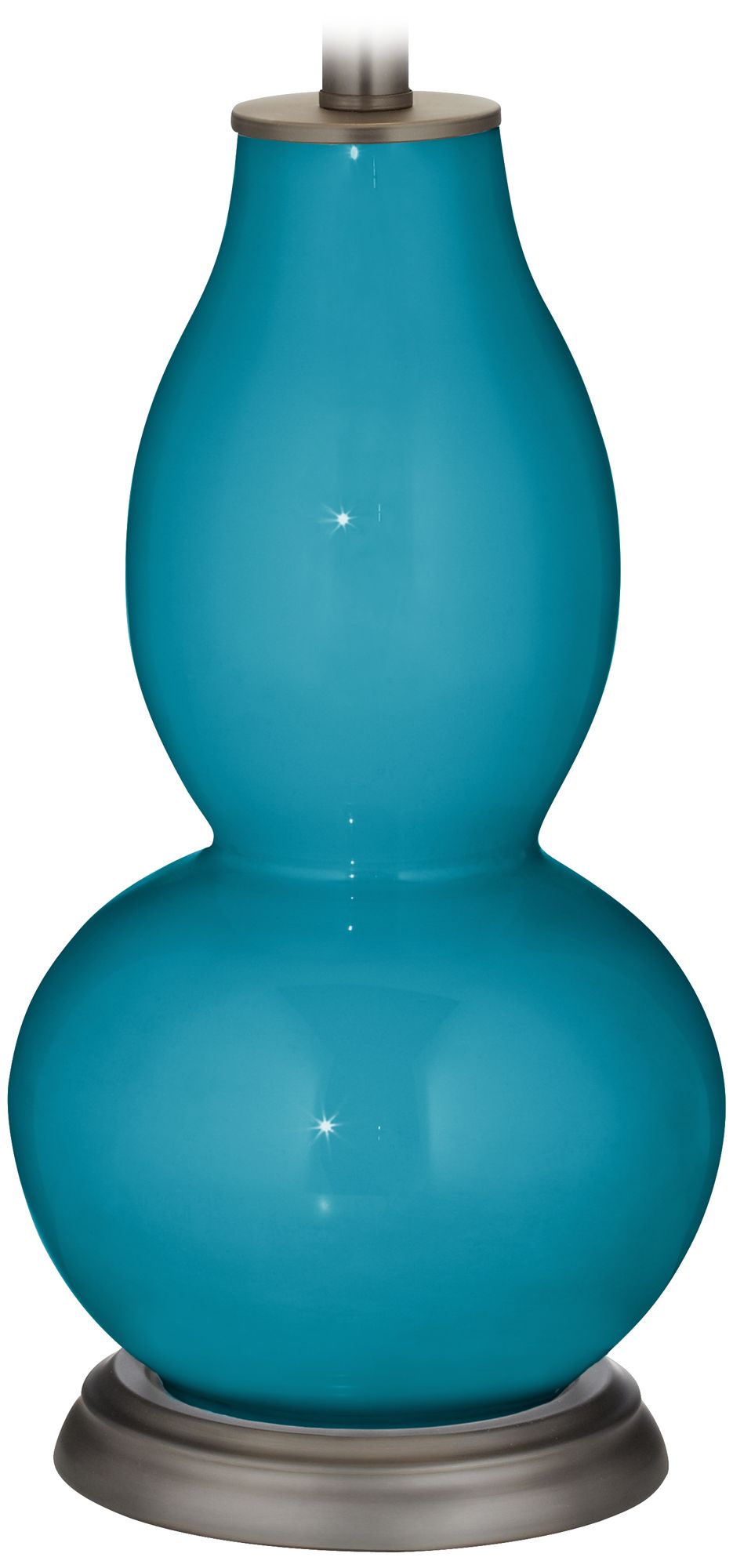 Color Plus Double Gourd 28 3/4" High Caribbean Sea Blue Table Lamp
