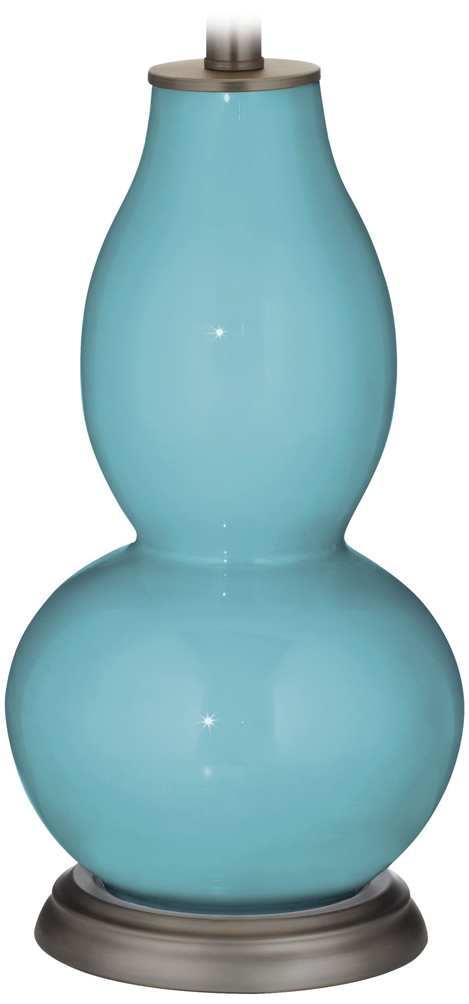 Color Plus Double Gourd 28 3/4" Nautilus Blue Table Lamp