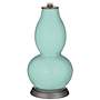 Color Plus Double Gourd 28 3/4" Cay Blue Table Lamp