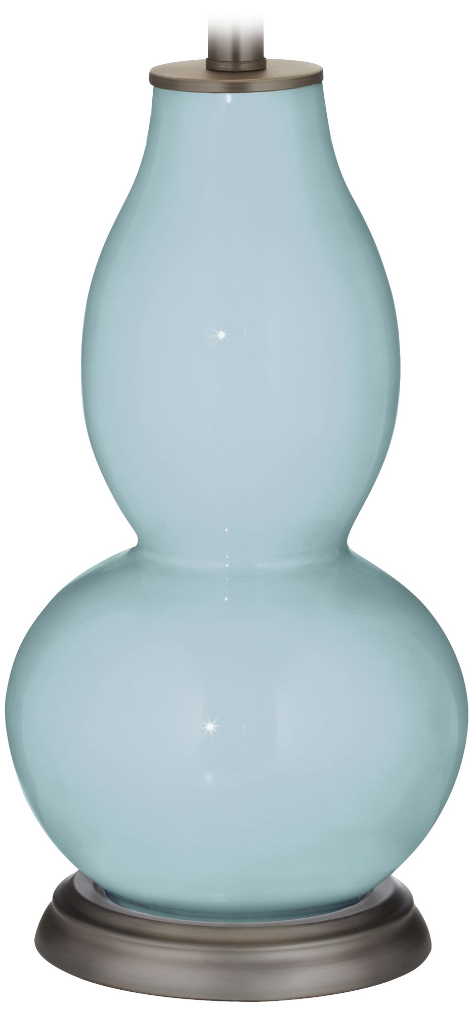 Color Plus Double Gourd 28 3/4" White Shade Vast Sky Blue Table Lamp