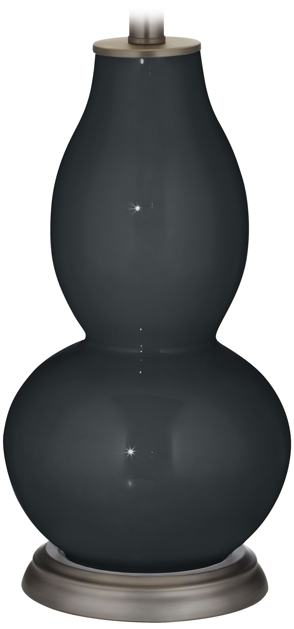 Color Plus Double Gourd 28 3/4" High Night Black Table Lamp