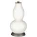 Winter White Double Gourd Table Lamp w/ Black Scatter Gold Shade