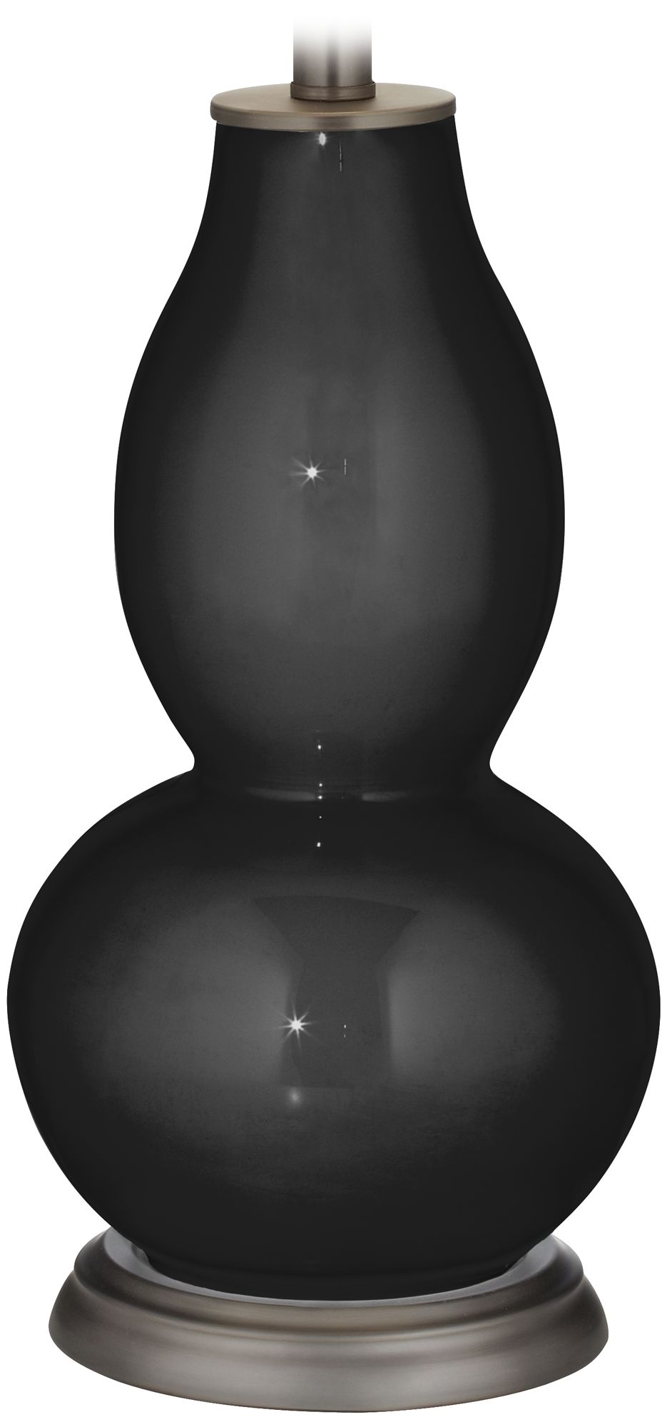 Color Plus Double Gourd 28 3/4" Tricorn Black Glass Table Lamp