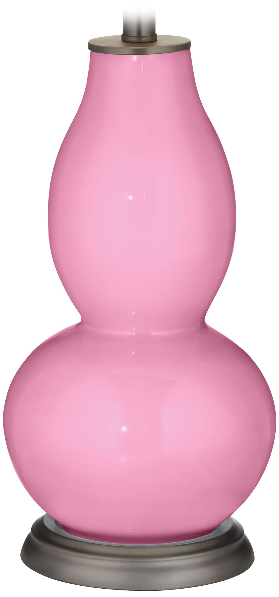 Color Plus Double Gourd 28 3/4" White Shade and Candy Pink Table Lamp