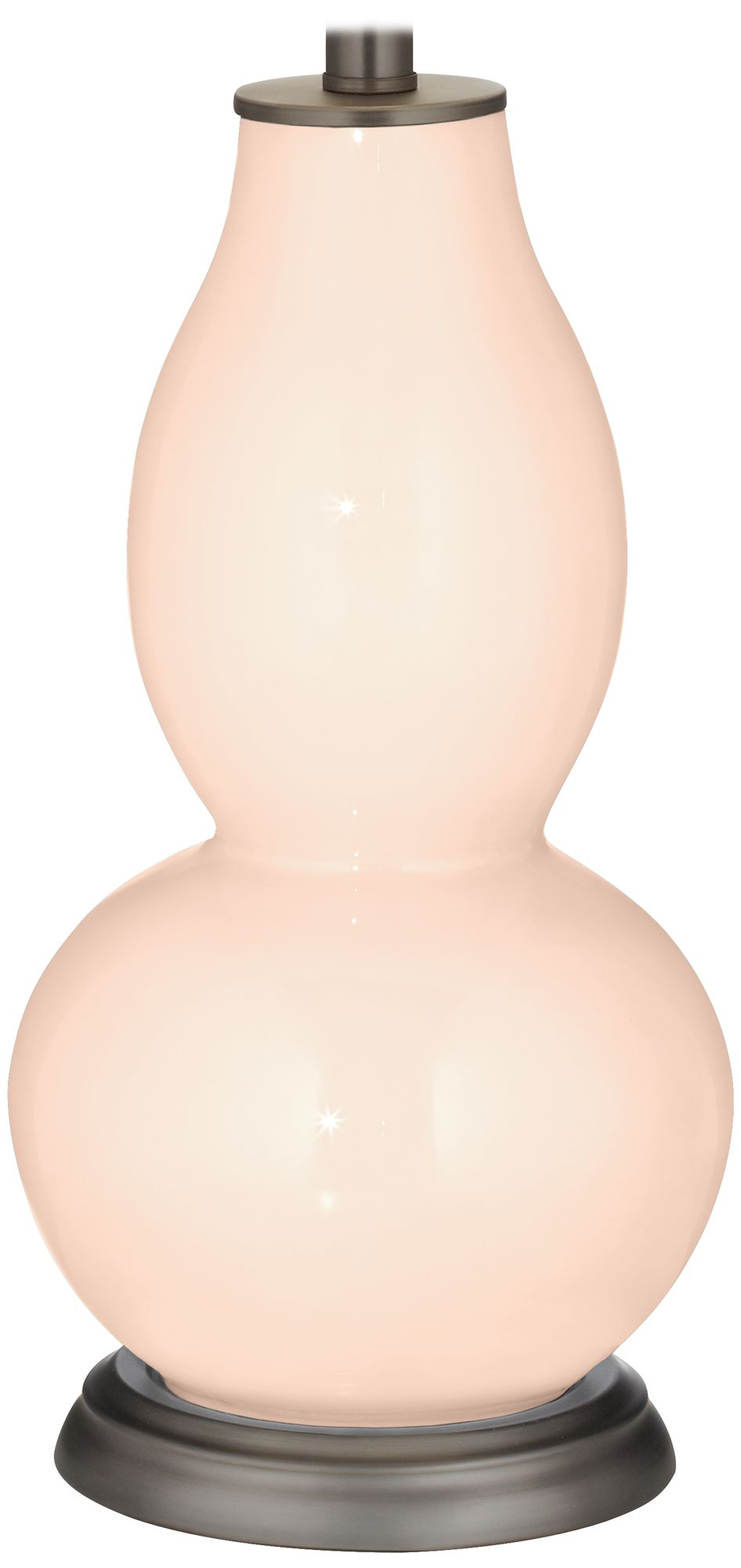 Color Plus Double Gourd 28 3/4" Linen Pink Glass Table Lamp