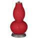 Ribbon Red Double Gourd Table Lamp w/ Black Scatter Gold Shade