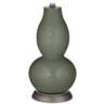 Color Plus Double Gourd 29 1/2&quot; Rose Bouquet Deep Lichen Green Lamp