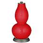 Bright Red Rose Bouquet Double Gourd Table Lamp