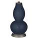 Color Plus Double Gourd 29 1/2&quot; Rose Bouquet Naval Blue Table Lamp
