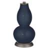 Color Plus Double Gourd 29 1/2&quot; Rose Bouquet Naval Blue Table Lamp