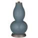Smoky Blue Mosaic Giclee Double Gourd Table Lamp