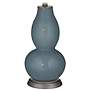 Color Plus Double Gourd 29 1/2&quot; Rose Bouquet Smoky Blue Table Lamp