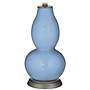 Color Plus Double Gourd 29 1/2&quot; Rose Bouquet Placid Blue Table Lamp