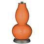 Color Plus Double Gourd 29 1/2&quot; Rose Bouquet Celosia Orange Table Lamp