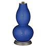 Color Plus Double Gourd 29 1/2&quot; Rose Bouquet Dazzling Blue Table Lamp