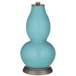 Color Plus Double Gourd 29 1/2&quot; Rose Bouquet Nautilus Blue Table Lamp