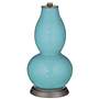 Color Plus Double Gourd 29 1/2&quot; Rose Bouquet Nautilus Blue Table Lamp