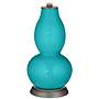 Color Plus Double Gourd 29 1/2&quot; Rose Bouquet Surfer Blue Table Lamp