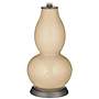 Colonial Tan Rose Bouquet Double Gourd Table Lamp