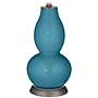Color Plus Double Gourd 29 1/2&quot; Rose Bouquet Great Falls Blue Lamp