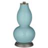 Raindrop Blue with Rose Bouquet Shade Double Gourd Table Lamp