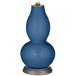 Color Plus Double Gourd 29 1/2&quot; Rose Bouquet Regatta Blue Table Lamp