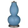 Color Plus Double Gourd 29 1/2&quot; Rose Bouquet Secure Blue Table Lamp