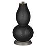 Color Plus Double Gourd 29 1/2&quot; Rose Bouquet Tricorn Black Table Lamp