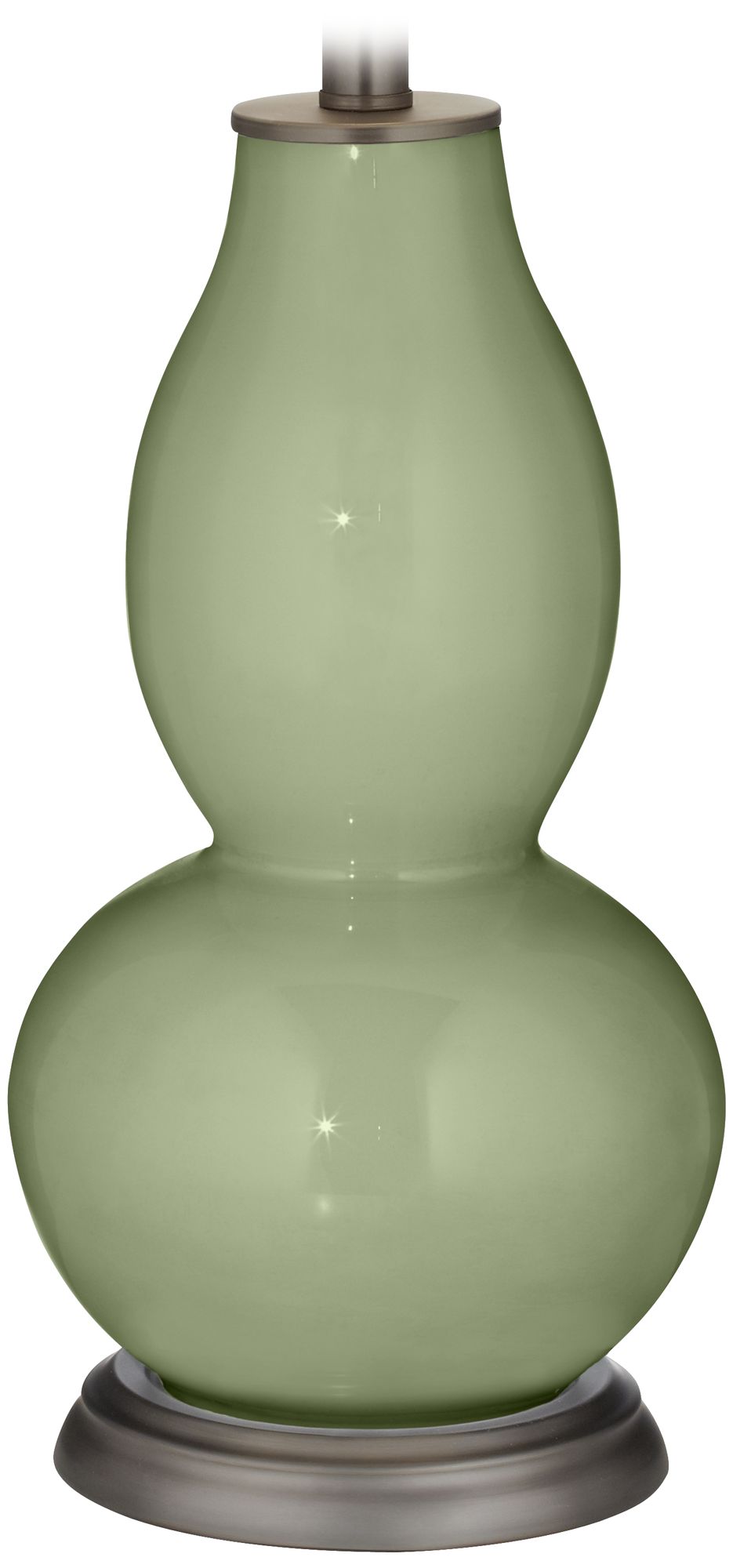 Majolica Green Rose Bouquet Double Gourd Table Lamp