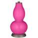 Color Plus Double Gourd 29 1/2&quot; Rose Bouquet Fuchsia Pink Table Lamp